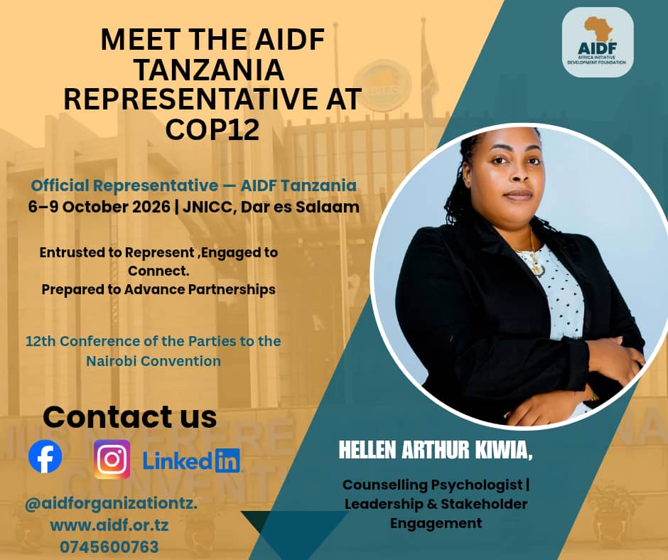 AIDF TANZANIA ENTRUSTS HELLEN ARTHUR KIWIA TO REPRESENT THE FOUNDATION AT COP12